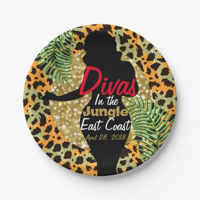 Divas In the Jungle Party Plates (Front)