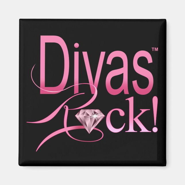 divas+rule gem+gemstone+sparkle+diamond+sparkling magnet (Front)