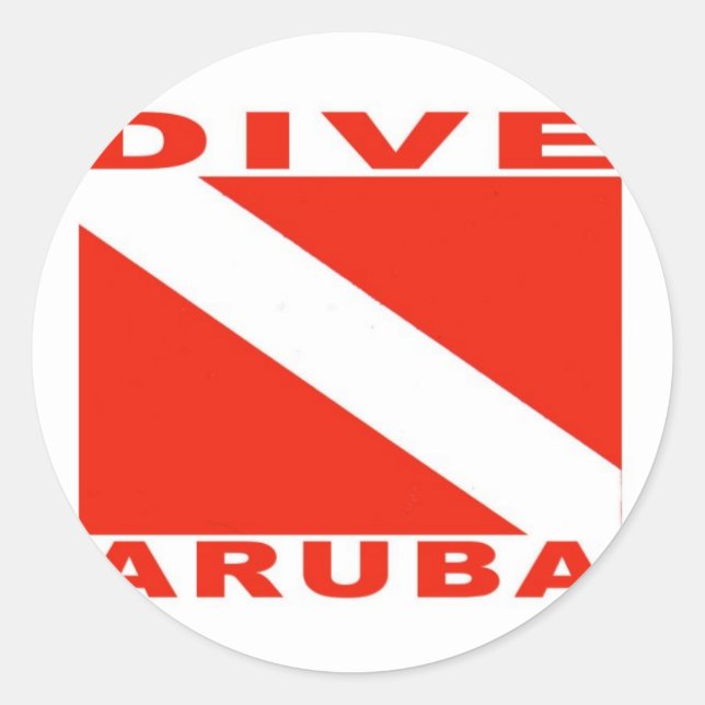 Dive Aruba Classic Round Sticker (Front)