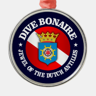 Dive Bonaire (rd) Metal Tree Decoration
