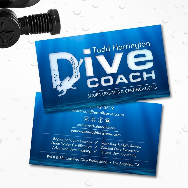 Dive Coach - Scuba Instructor Business Card (Creator Uploaded)