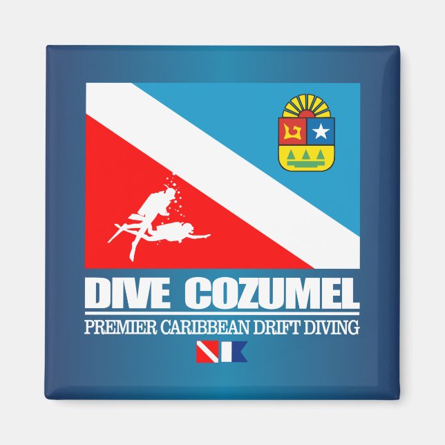 Dive Cozumel (sq) Magnet (Front)