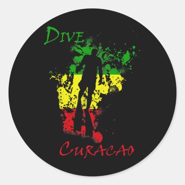 Dive Curacao  Classic Round Sticker (Front)