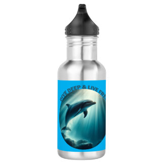 Dive Deep Live Free Dolphin 532 Ml Water Bottle