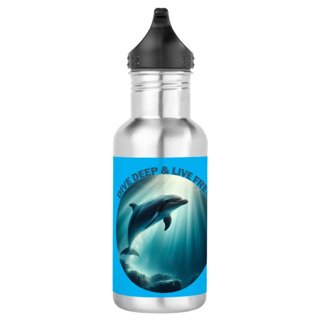 Dive Deep Live Free Dolphin  532 Ml Water Bottle (Right)
