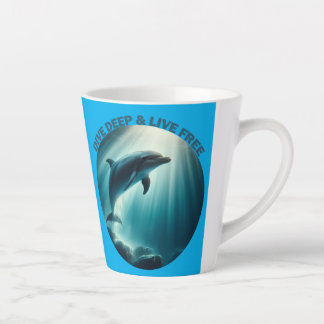 Dive Deep Live Free Dolphin Latte Mug