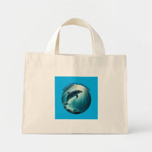 Dive Deep Live Free Dolphin  Mini Tote Bag
