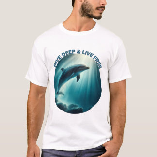 Dive Deep Live Free Dolphin T-Shirt