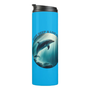 Dive Deep Live Free Dolphin  Thermal Tumbler