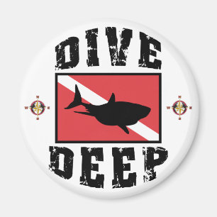 Dive Deep Shark SCUBA Flag Magnet