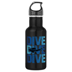 Dive Dive Dive - Scuba Diver Underwater Diving 532 Ml Water Bottle