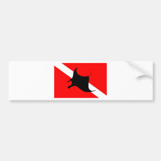 Dive Flag Manta Ray Bumper Sticker