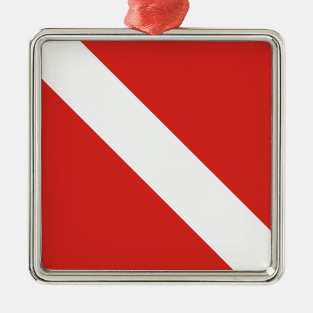 Dive Flag Metal Tree Decoration (Front)