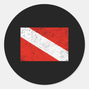 Dive Flag Scuba Diving Classic Round Sticker