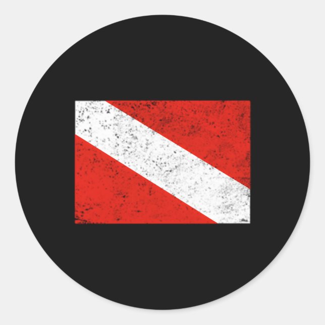 Dive Flag Scuba Diving Classic Round Sticker (Front)