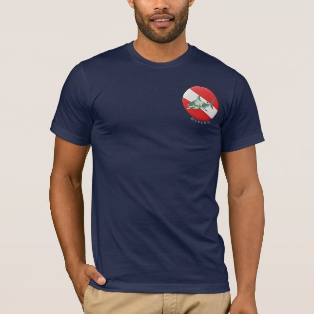 dive flag shark sealife T-Shirt (Front)