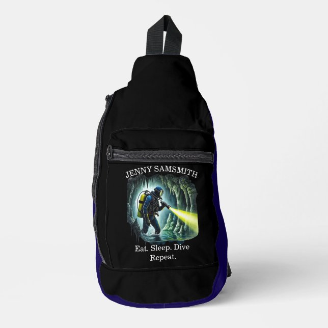 Dive Hard: Ocean Adventures Await! Sling Bag (Front)