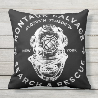 Dive Helmet Montauk Salvage Company Outdoor Cushion