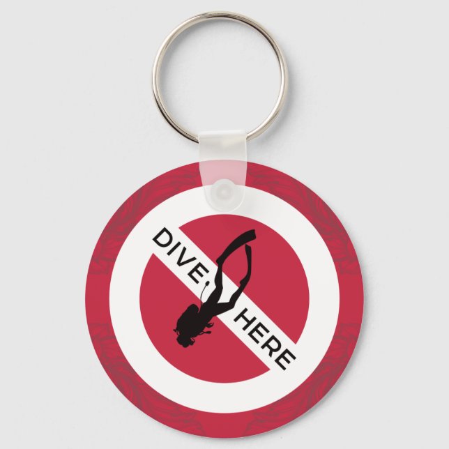 Dive Here Key Ring (Front)