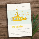 Dive In Undersea Submarine Yellow Any Age Birthday Invitation<br><div class="desc">For any further customisation or any other matching items,  please feel free to contact me at yellowfebstudio@gmail.com</div>