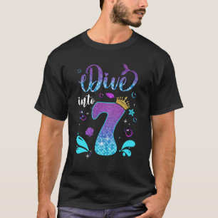 Dive Into 7 Birthday Decorations Girl 7th Birthday T-Shirt