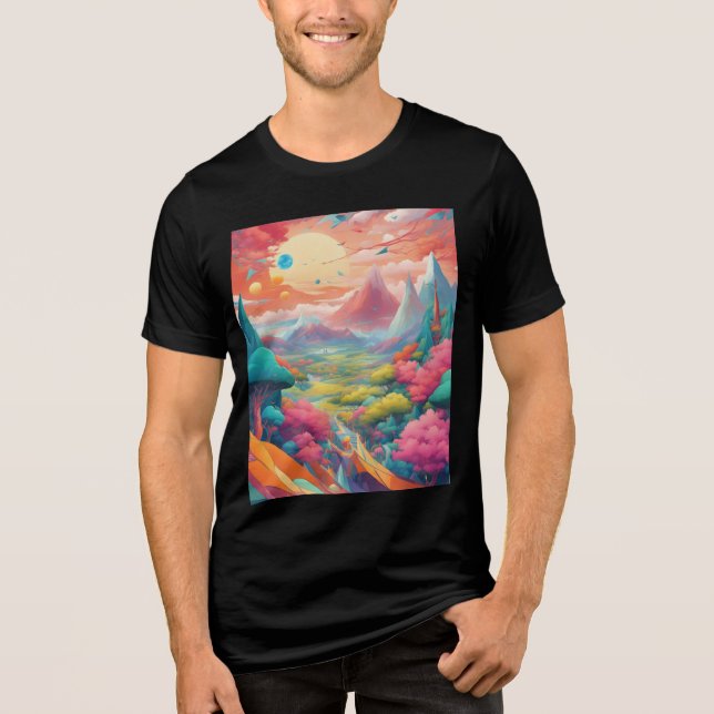  Dive into a World of Surreal Abstract Art Tri-Blend Shirt (Front)