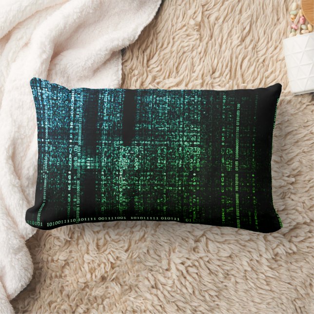 Dive into Digital Serenity: Binary Bliss  Lumbar Cushion (Blanket)