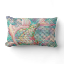 Dive into Dreams Mermaid Net Throw Pillow Cover