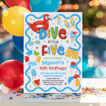 Dive Into Five Summer Pool Party 5th Birthday