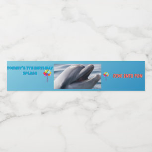 Dive Into Fun Dolphin Splash Water Bottle Label