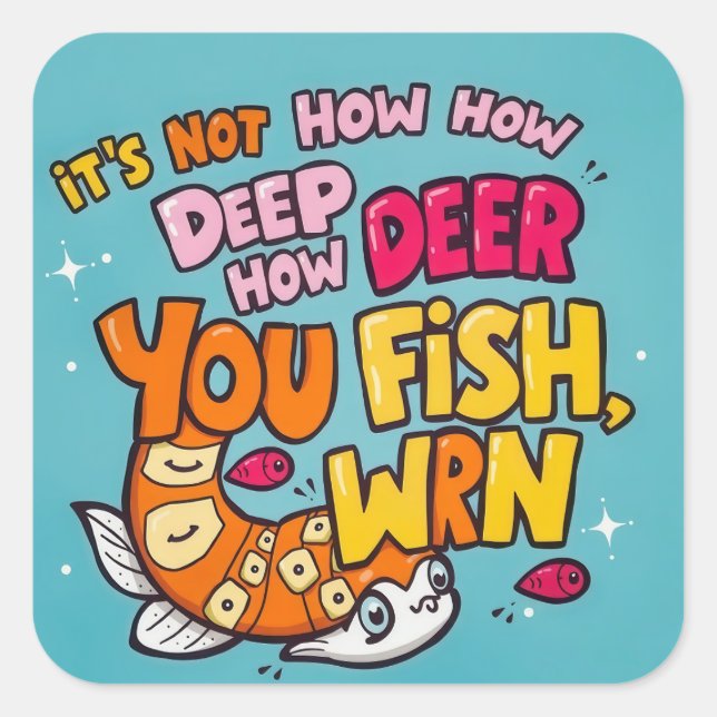 Dive Into Fun with This Whimsical Design! Square Sticker (Front)