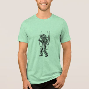 Dive into Nostalgia with Vintage Deep Sea Diver Tr Tri-Blend Shirt