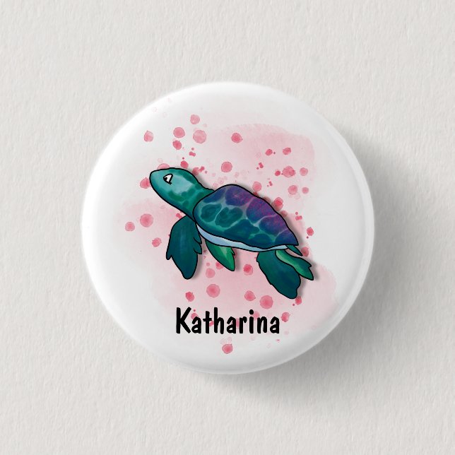 Dive Into Ocean Magic with Turtles! 3 Cm Round Badge (Front)