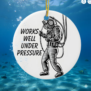 Dive into Resilience - Vintage Deep Sea Diver Ceramic Ornament