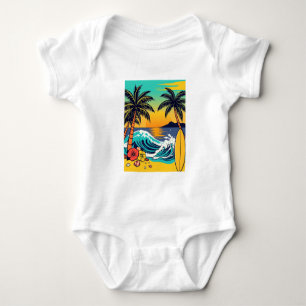 Dive into summer with vibrant beach vibes! baby bodysuit