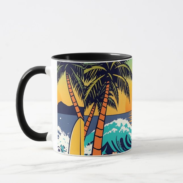 Dive into summer with vibrant beach vibes!  mug (Left)