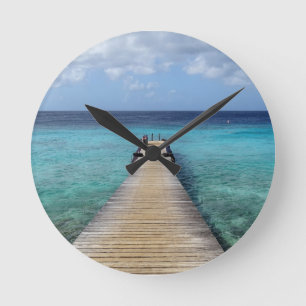 Dive into the Blue Round Clock