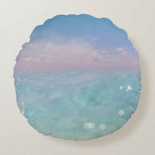 Dive into the Caribbean Sea 3 Round Cushion (Front)