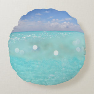 Dive into the Caribbean Sea Bliss 1 Round Cushion