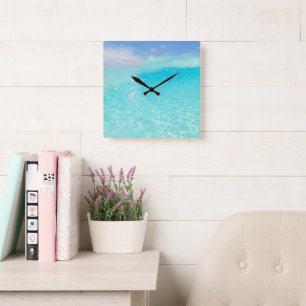 Dive into the Caribbean Sea Bliss 2 Square Wall Clock