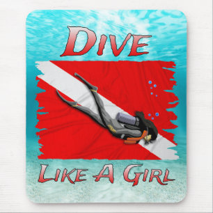 Dive Like A Girl SCUBA Mouse Pad