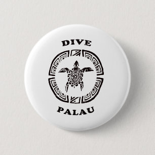Dive Palau Vintage Tril Turtle Vacation Gift 6 Cm Round Badge