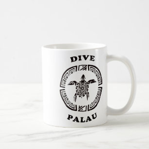 Dive Palau Vintage Tril Turtle Vacation Gift Coffee Mug