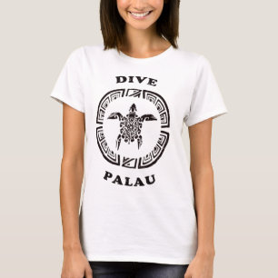 Dive Palau Vintage Tril Turtle Vacation Gift T-Shirt