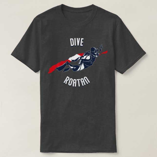 Dive Roatan Caribbean Island Scuba Diving Roatan V T-Shirt (Design Front)