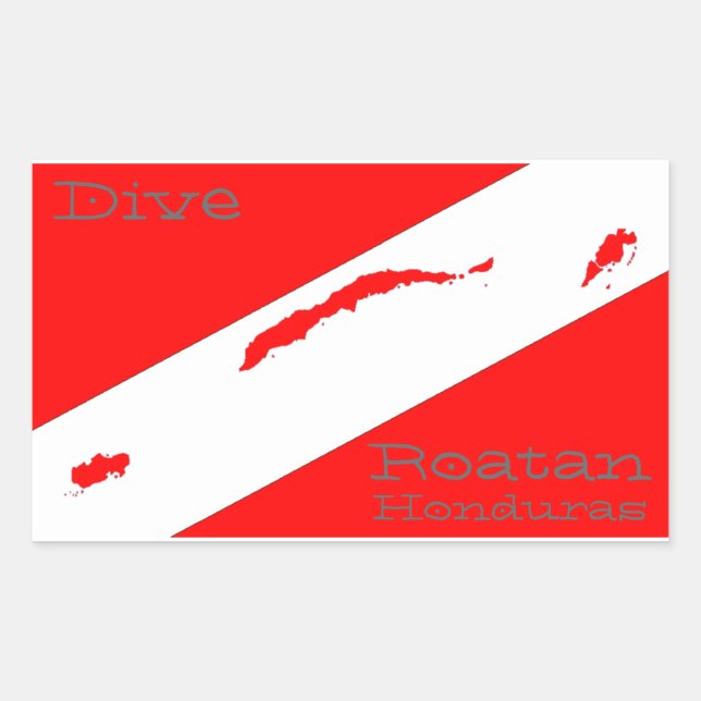 Dive Roatan Rectangular Sticker (Front)