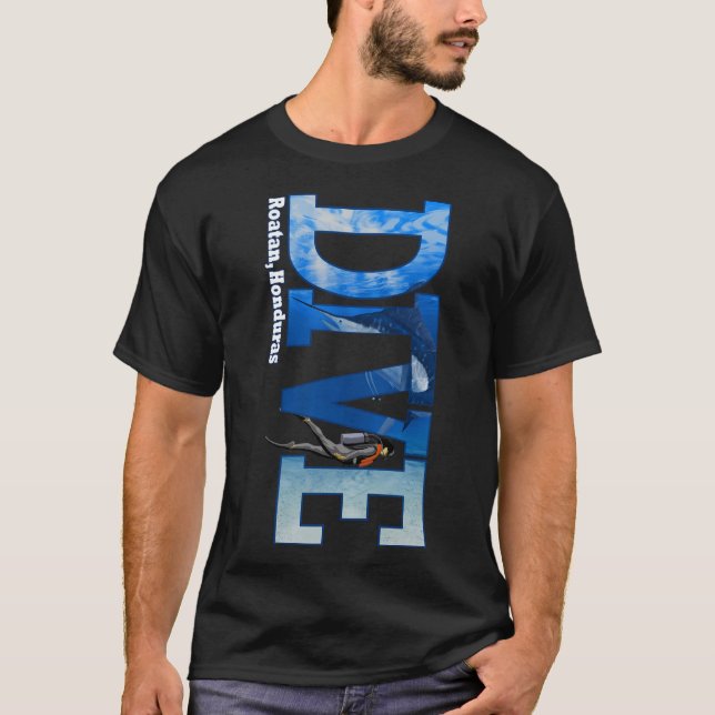 Dive Roatan Scuba Diving Snorkelling T-Shirt (Front)