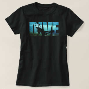 DIVE Scuba Diving Womens Black T-Shirt