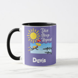 Dive Sleep Repeat Design - Combo Mug