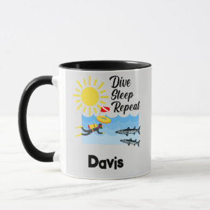 Dive Sleep Repeat Design - Combo Mug